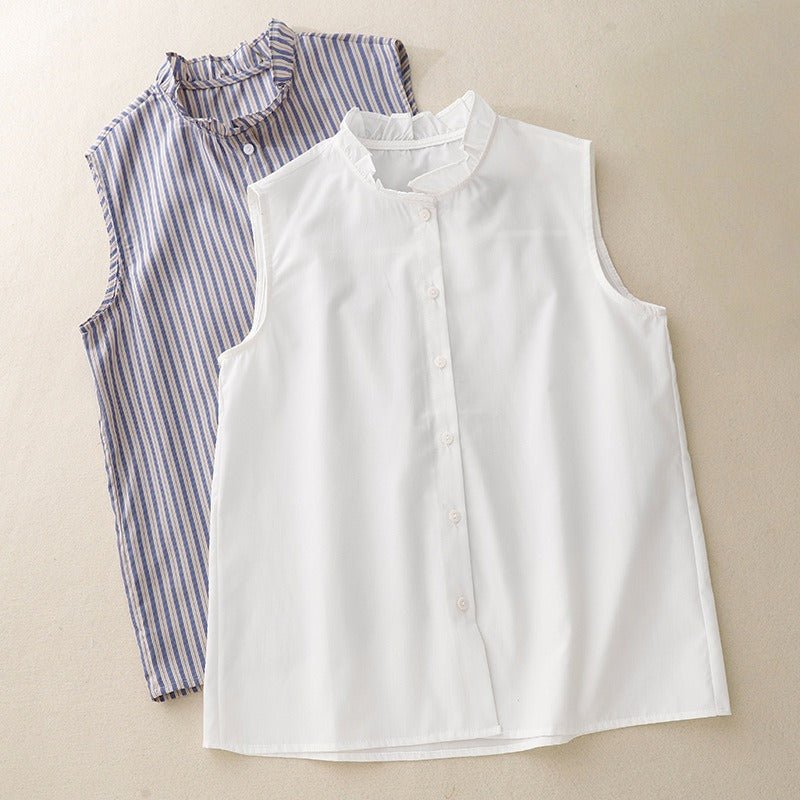 WHISPER LINEN TOP (Blue XS) - | Zavonix
