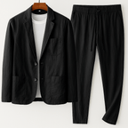Weston Linen Tailored Set (Black XS) - | Zavonix