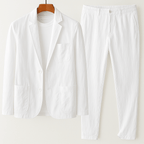Weston Linen Tailored Set (White XS) - | Zavonix