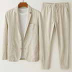 Weston Linen Tailored Set (White XS) - | Zavonix