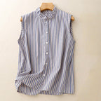 WHISPER LINEN TOP (Blue XS) - | Zavonix