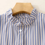 WHISPER LINEN TOP (Blue XS) - | Zavonix