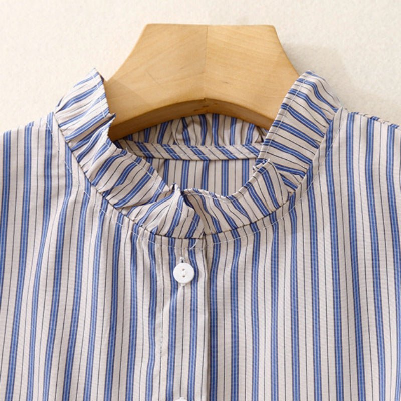 WHISPER LINEN TOP (Blue XS) - | Zavonix