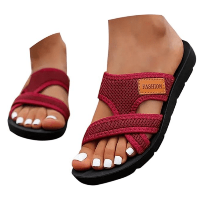 Wide Fit Open Toe Flat Sandals Product Image 01