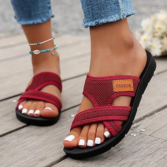 Wide Fit Open Toe Flat Sandals Product Image 03
