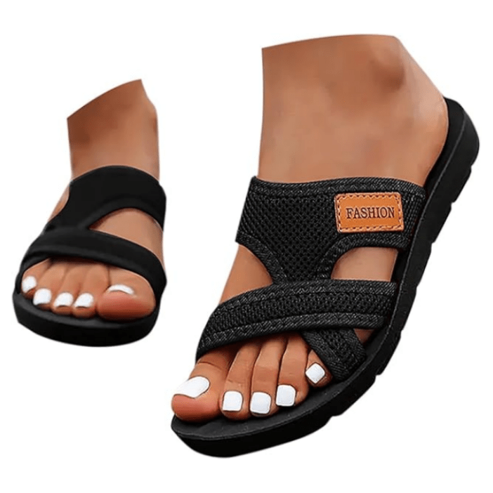 Wide Fit Open Toe Flat Sandals Product Image 11