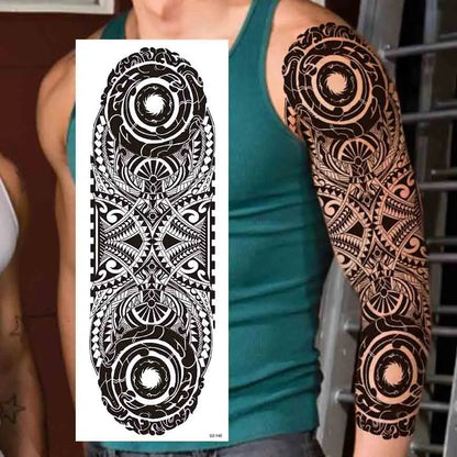 Wilder Temporary Tattoo Sleeve | Maori, Wolf, Lion, Tiger Designs