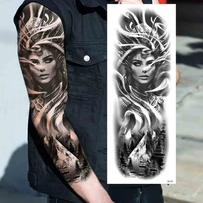 Wilder Temporary Tattoo Sleeve | Maori, Wolf, Lion, Tiger Designs