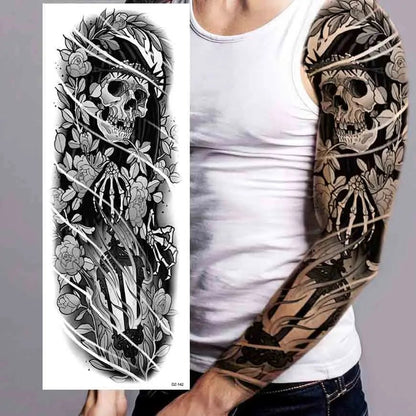 Wilder Temporary Tattoo Sleeve | Maori, Wolf, Lion, Tiger Designs