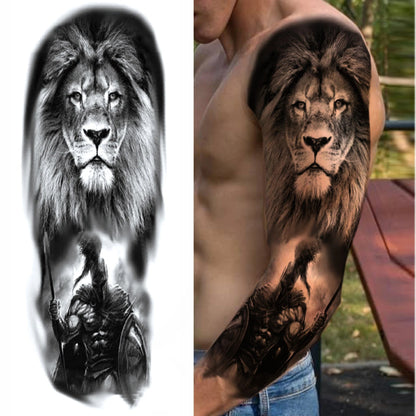 Wilder Temporary Tattoo Sleeve | Maori, Wolf, Lion, Tiger Designs