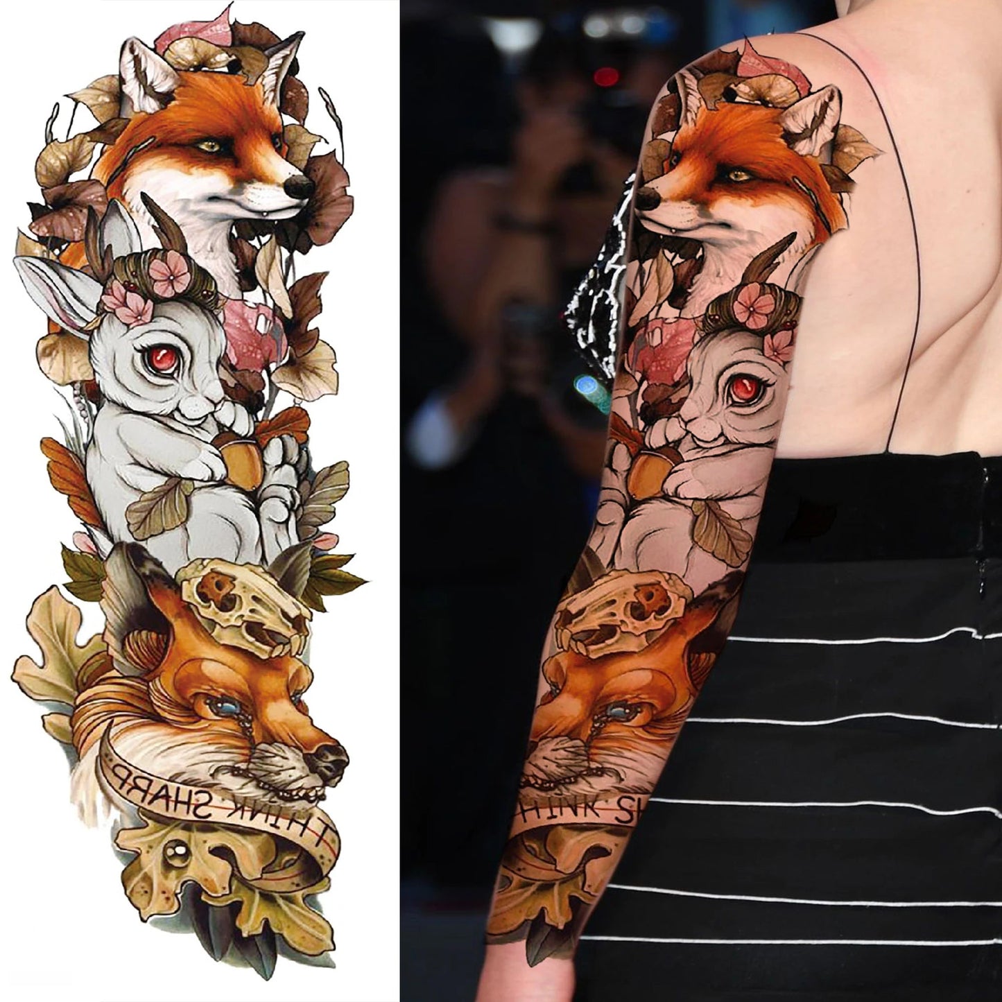 Wilder Temporary Tattoo Sleeve | Maori, Wolf, Lion, Tiger Designs