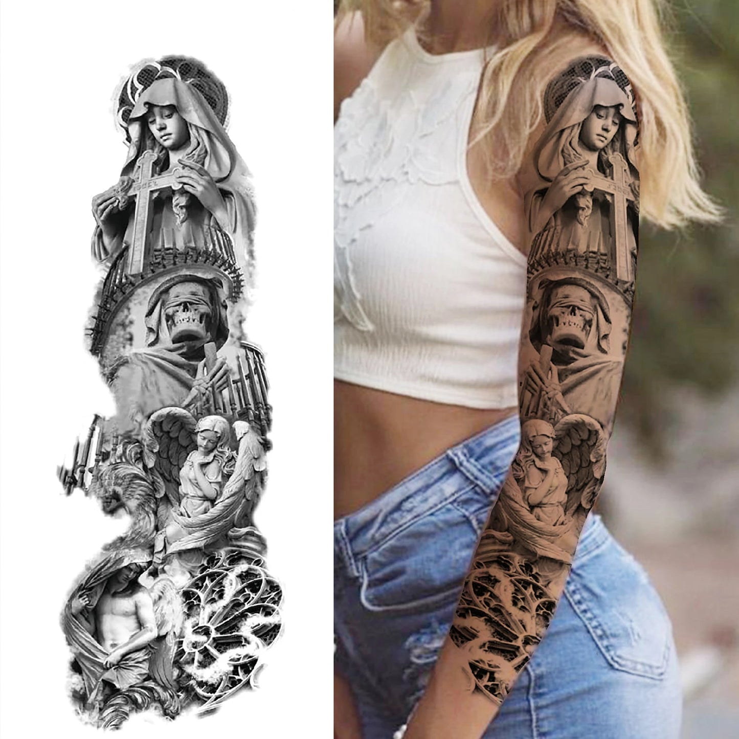 Wilder Temporary Tattoo Sleeve | Maori, Wolf, Lion, Tiger Designs