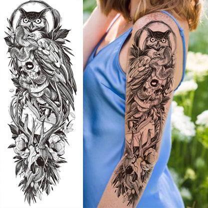Wilder Temporary Tattoo Sleeve | Maori, Wolf, Lion, Tiger Designs
