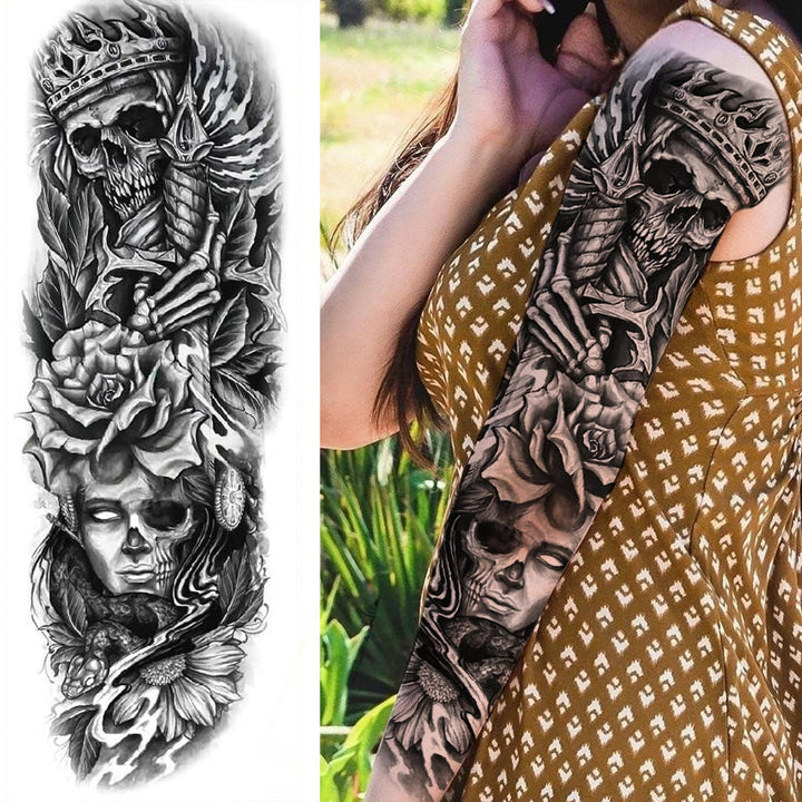Wilder Temporary Tattoo Sleeve | Maori, Wolf, Lion, Tiger Designs
