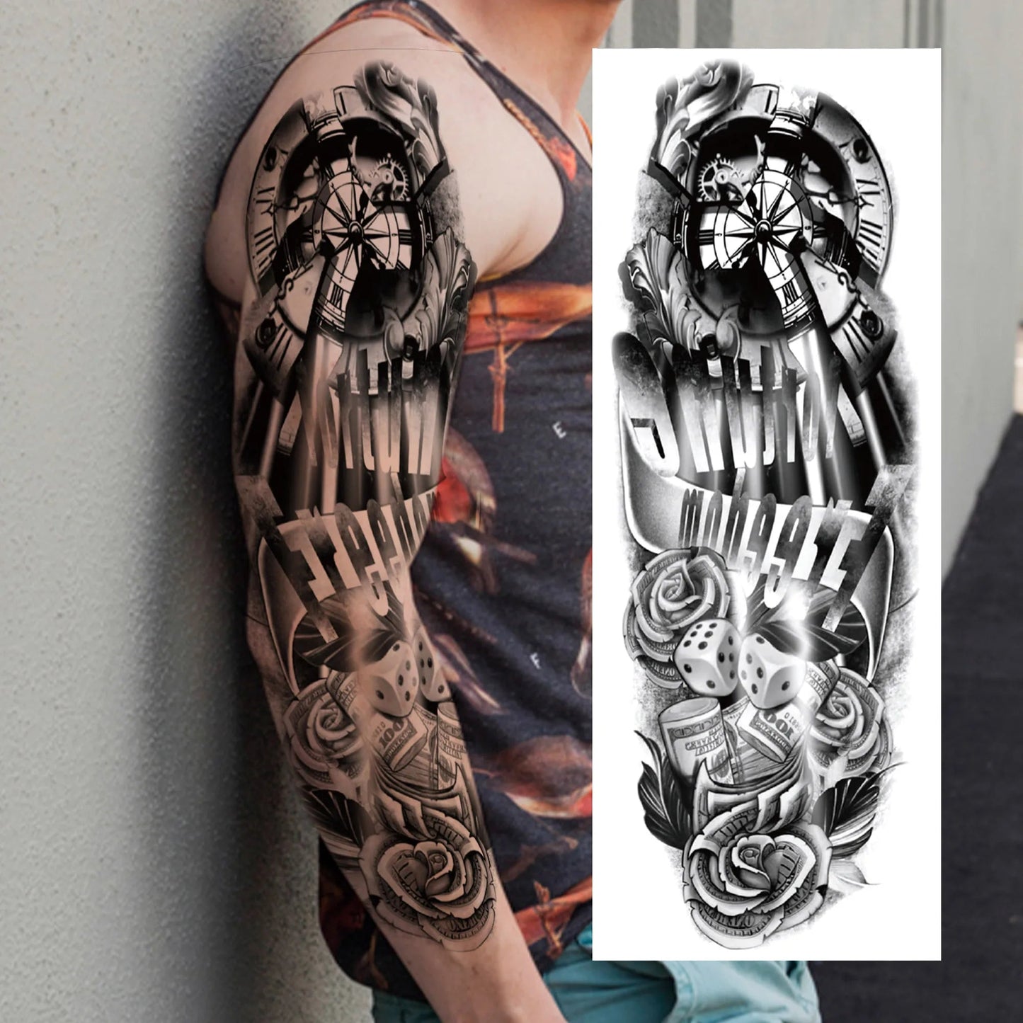 Wilder Temporary Tattoo Sleeve | Maori, Wolf, Lion, Tiger Designs