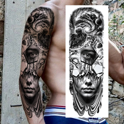 Wilder Temporary Tattoo Sleeve | Maori, Wolf, Lion, Tiger Designs