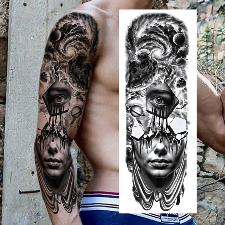 Wilder Temporary Tattoo Sleeve | Maori, Wolf, Lion, Tiger Designs