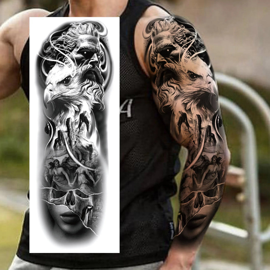 Wilder Temporary Tattoo Sleeve | Maori, Wolf, Lion, Tiger Designs