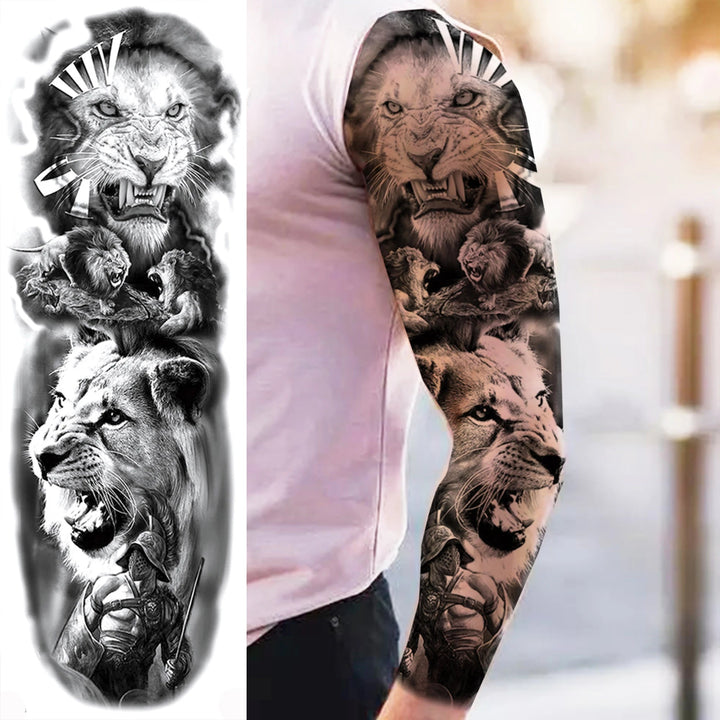 Wilder Temporary Tattoo Sleeve | Maori, Wolf, Lion, Tiger Designs
