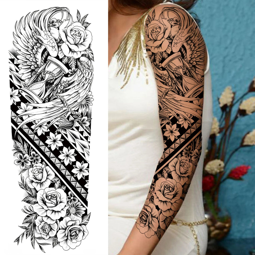 Wilder Temporary Tattoo Sleeve | Maori, Wolf, Lion, Tiger Designs