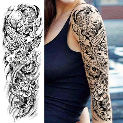 Wilder Temporary Tattoo Sleeve | Maori, Wolf, Lion, Tiger Designs
