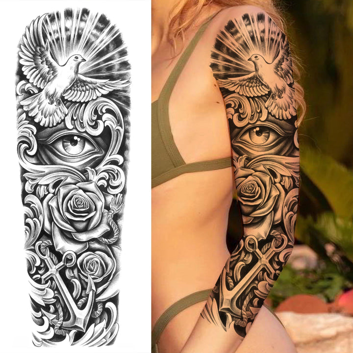 Wilder Temporary Tattoo Sleeve | Maori, Wolf, Lion, Tiger Designs