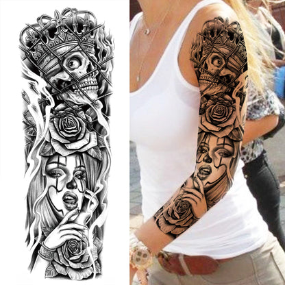 Wilder Temporary Tattoo Sleeve | Maori, Wolf, Lion, Tiger Designs