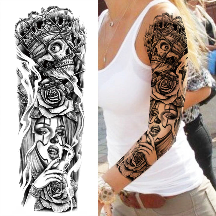 Wilder Temporary Tattoo Sleeve | Maori, Wolf, Lion, Tiger Designs