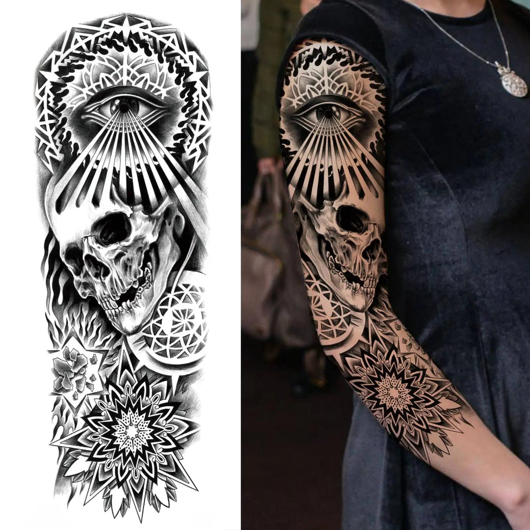 Wilder Temporary Tattoo Sleeve | Maori, Wolf, Lion, Tiger Designs