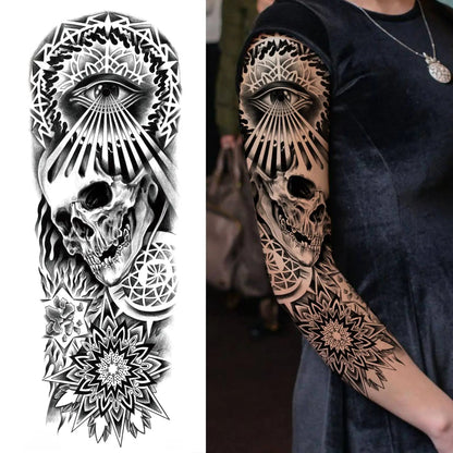 Wilder Temporary Tattoo Sleeve | Maori, Wolf, Lion, Tiger Designs