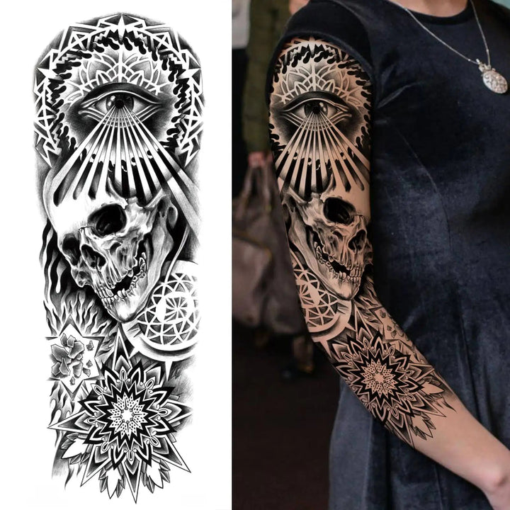 Wilder Temporary Tattoo Sleeve | Maori, Wolf, Lion, Tiger Designs