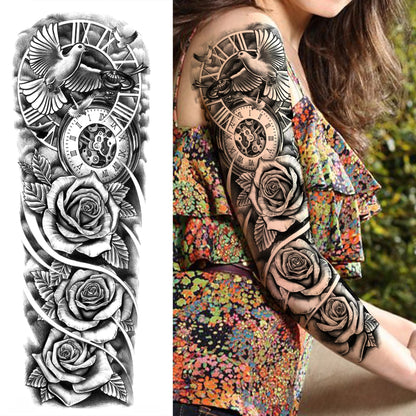 Wilder Temporary Tattoo Sleeve | Maori, Wolf, Lion, Tiger Designs