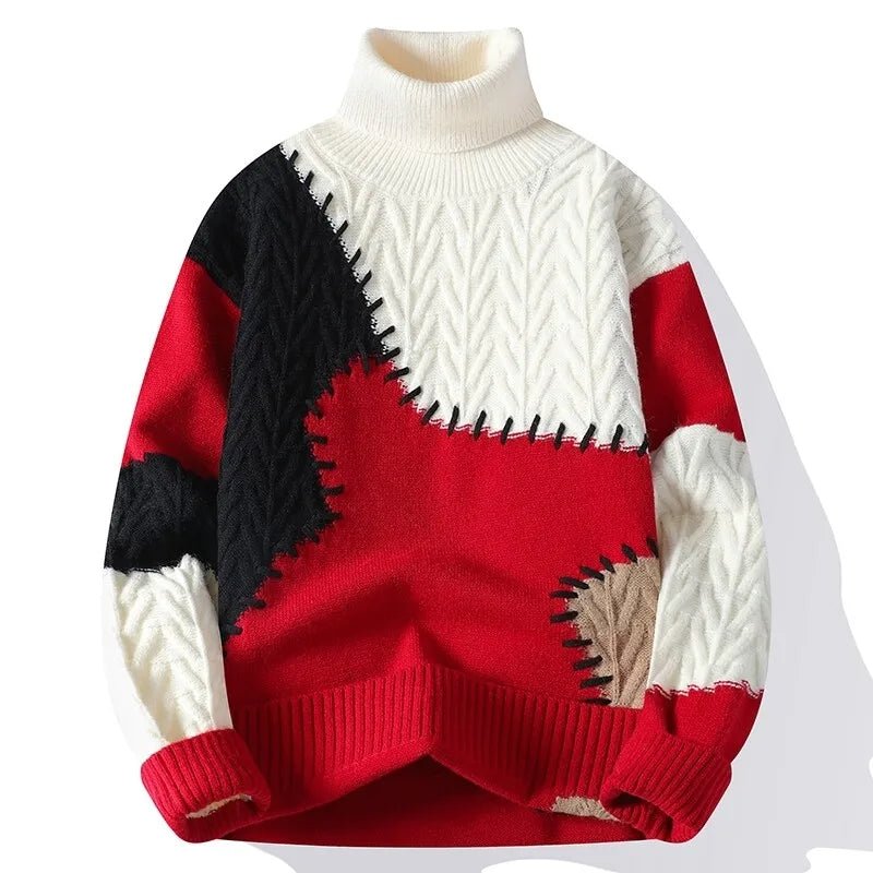 "Wilderness" Patchwork Sweater (Black XS) - | Zavonix