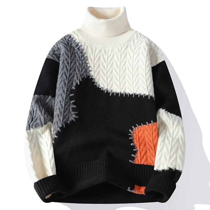 "Wilderness" Patchwork Sweater (Black XS) - | Zavonix