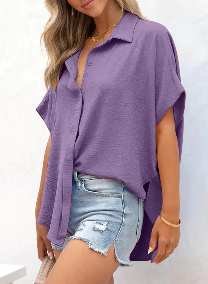 Willow Airy V Neck Oversized Blouse Product Image 05