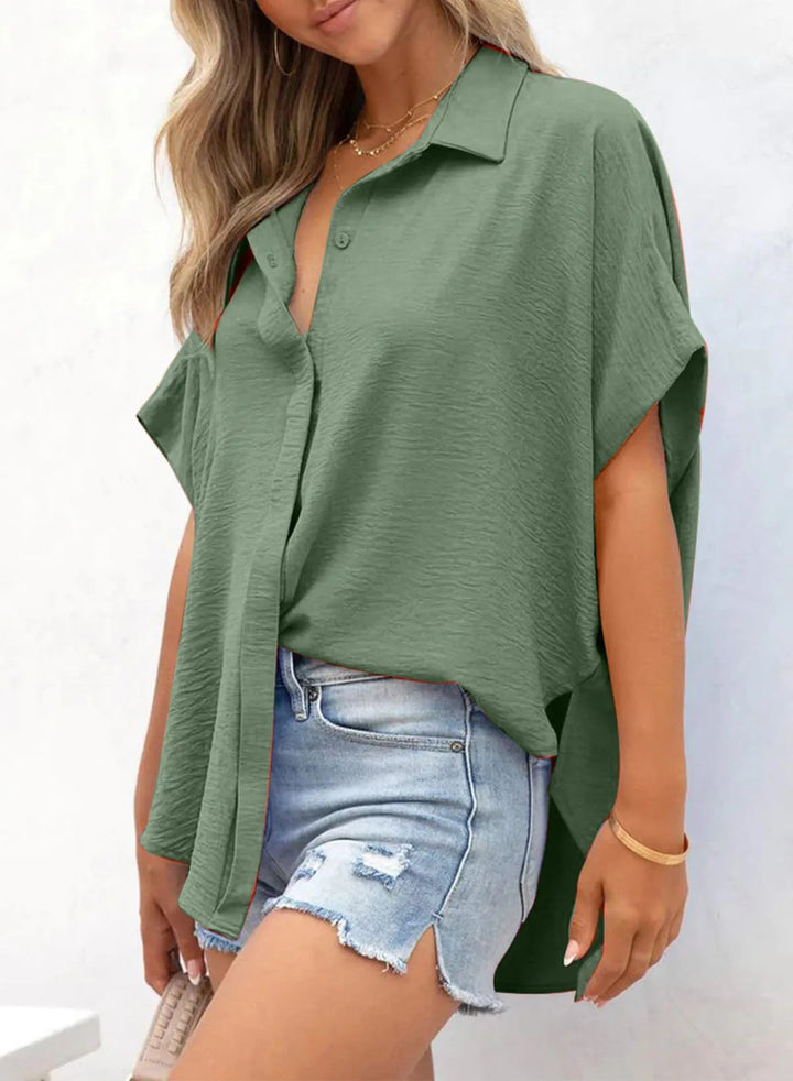 Willow Airy V Neck Oversized Blouse Product Image 06