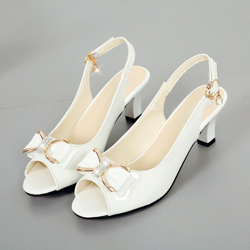 Willow Mid Heel Peep Toe Slingback Sandals Product Image 01