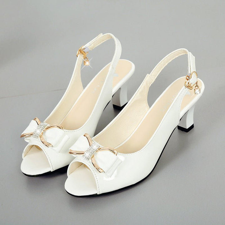 Willow Mid Heel Peep Toe Slingback Sandals Product Image 01