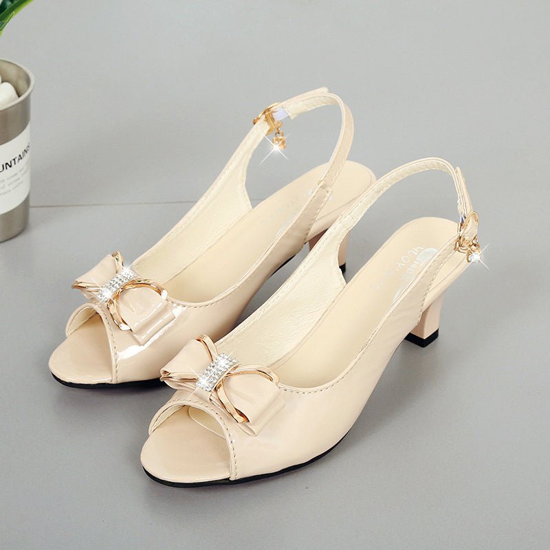 Willow Mid Heel Peep Toe Slingback Sandals Product Image 10