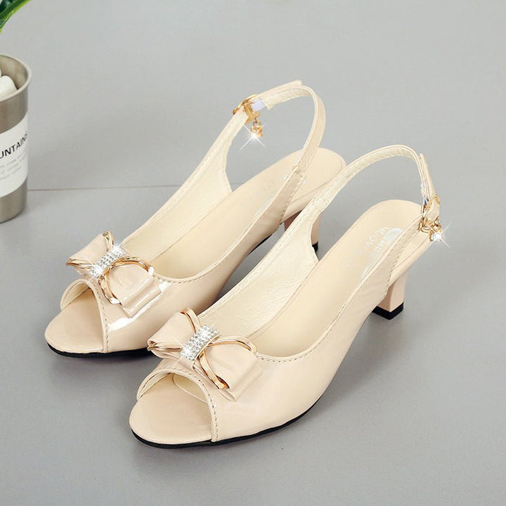Willow Mid Heel Peep Toe Slingback Sandals Product Image 10