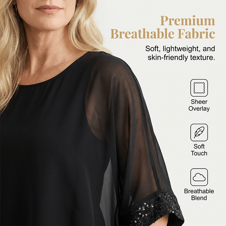 Willow Sequin Trim Relaxed Blouse Product Image 05