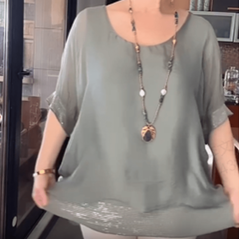 Willow Sequin Trim Relaxed Blouse Product Image 09