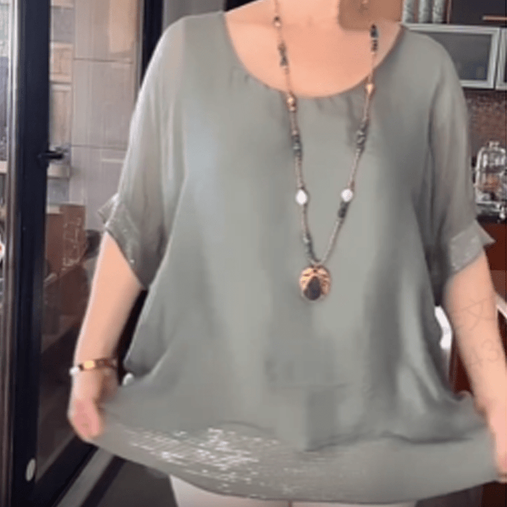 Willow Sequin Trim Relaxed Blouse Product Image 09