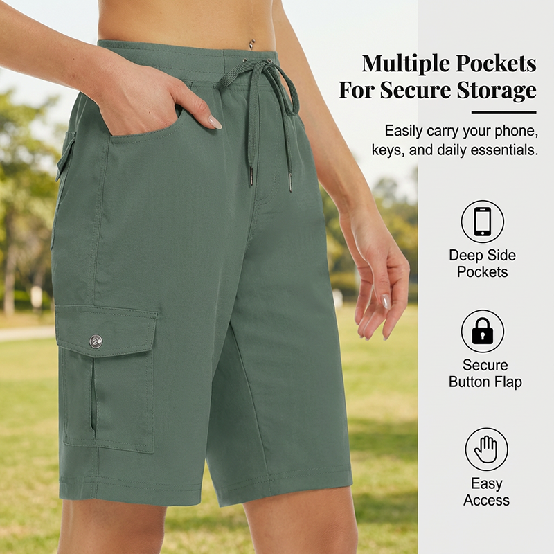 Willow Womens Quick Dry Cargo Shorts Secure Pockets Product Image 03