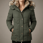 Wina Women's Puffer Jacket | Hooded Slim Fit Design, Insulating Warmth