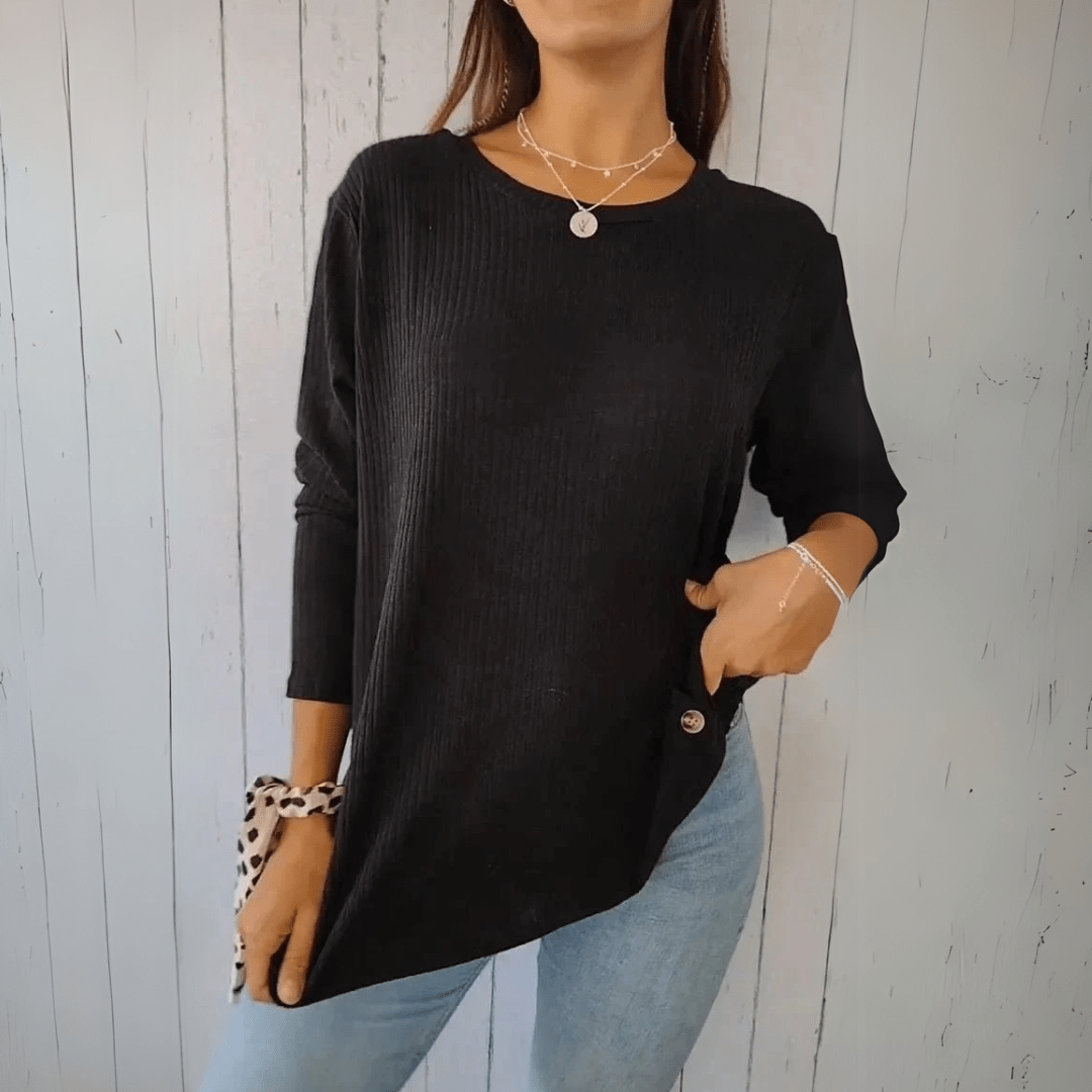 Women's Button-Down Shirt Long Sleeve Round Neck Casual Fit | Smart Casual Office Wear 2