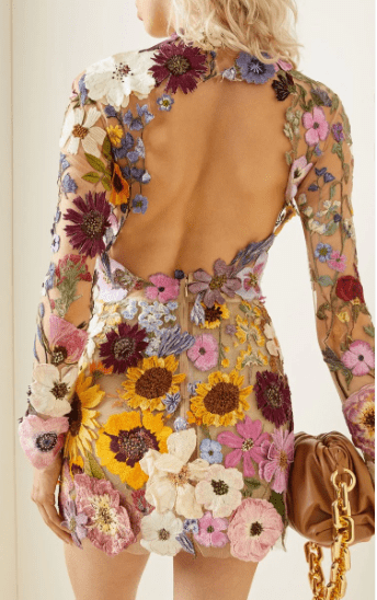 Women's Dress 3D Floral Embroidery High Neck Sleeveless | Garden Party And Wedding Wear 1