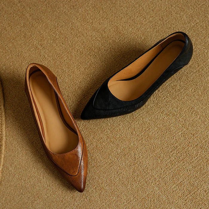 Women's Heel Pointed-Toe Design Embossed Texture | Day-to-Night Wear 8