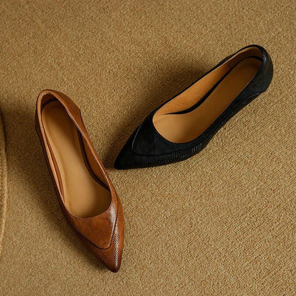 Women's Heel Pointed-Toe Design Embossed Texture | Day-to-Night Wear 8