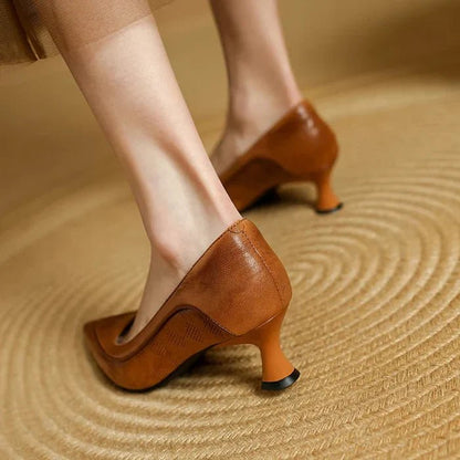 Women's Heel Pointed-Toe Design Embossed Texture | Day-to-Night Wear 3